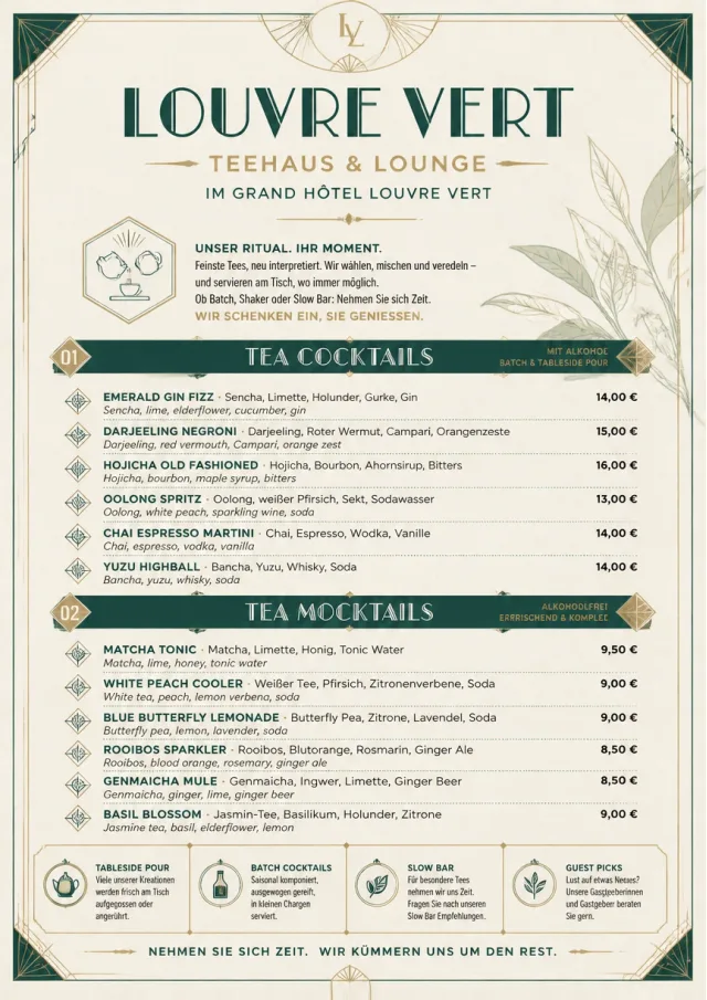 Luxury Hotel Lounge tea-menu menu template preview