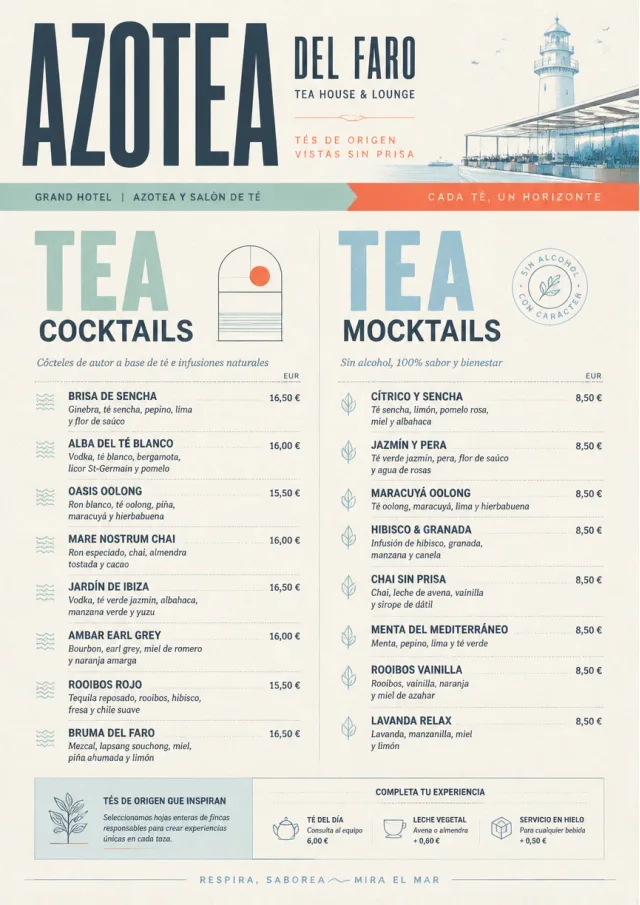 Luxury Hotel Lounge tea-menu menu template preview
