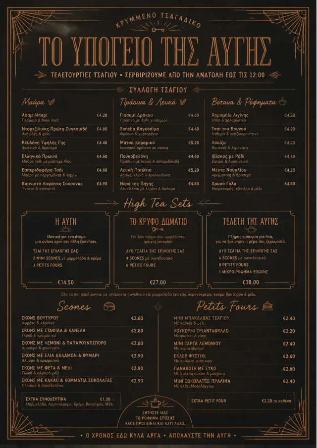 Speakeasy Spirits tea-menu menu template preview