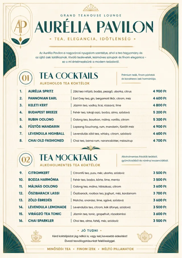 Luxury Hotel Lounge tea-menu menu template preview