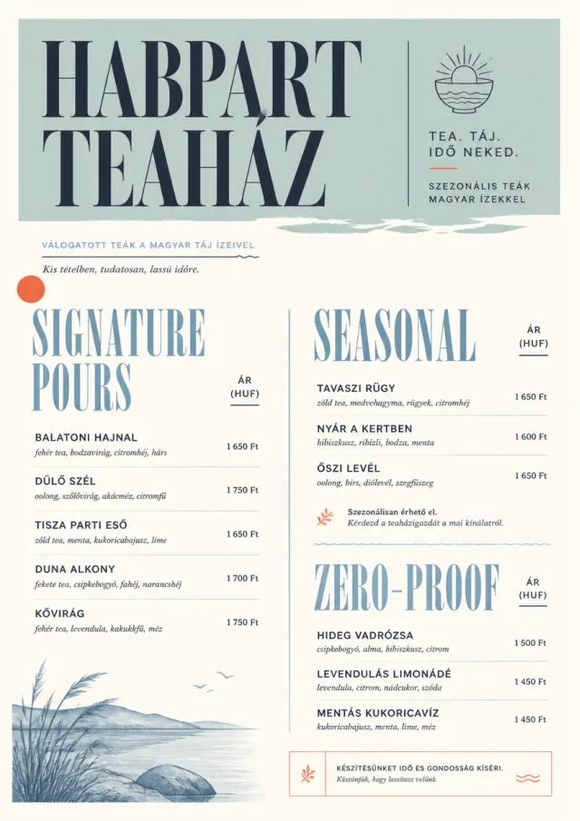 Boutique Pour Card tea-menu menu template preview