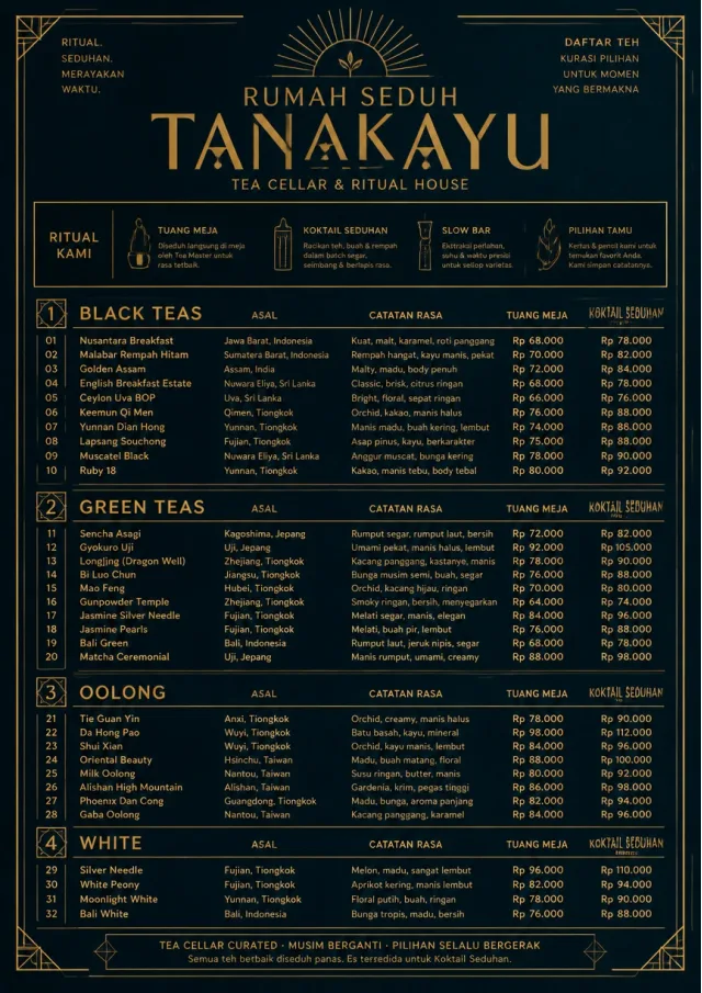 Editorial Cellar tea-menu menu template preview