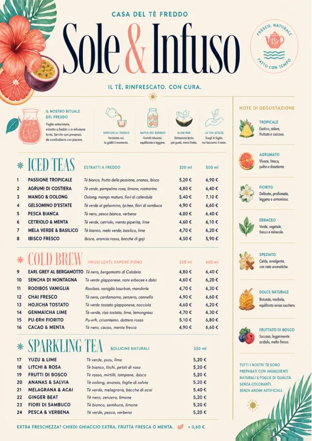 Tropical Refresh tea-menu menu template preview