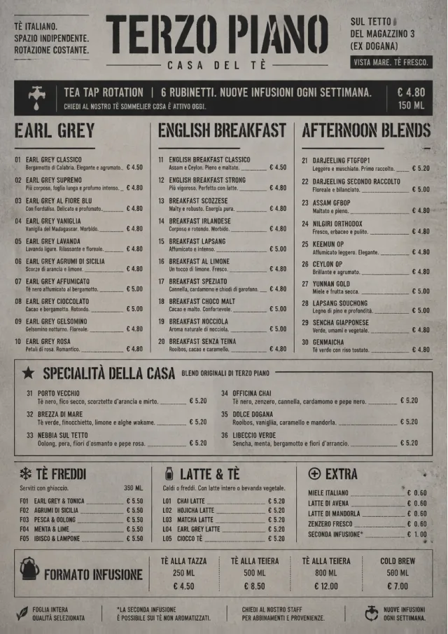 Industrial Craft tea-menu menu template preview