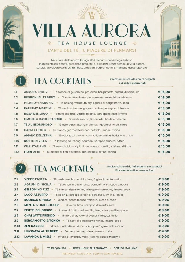 Luxury Hotel Lounge tea-menu menu template preview