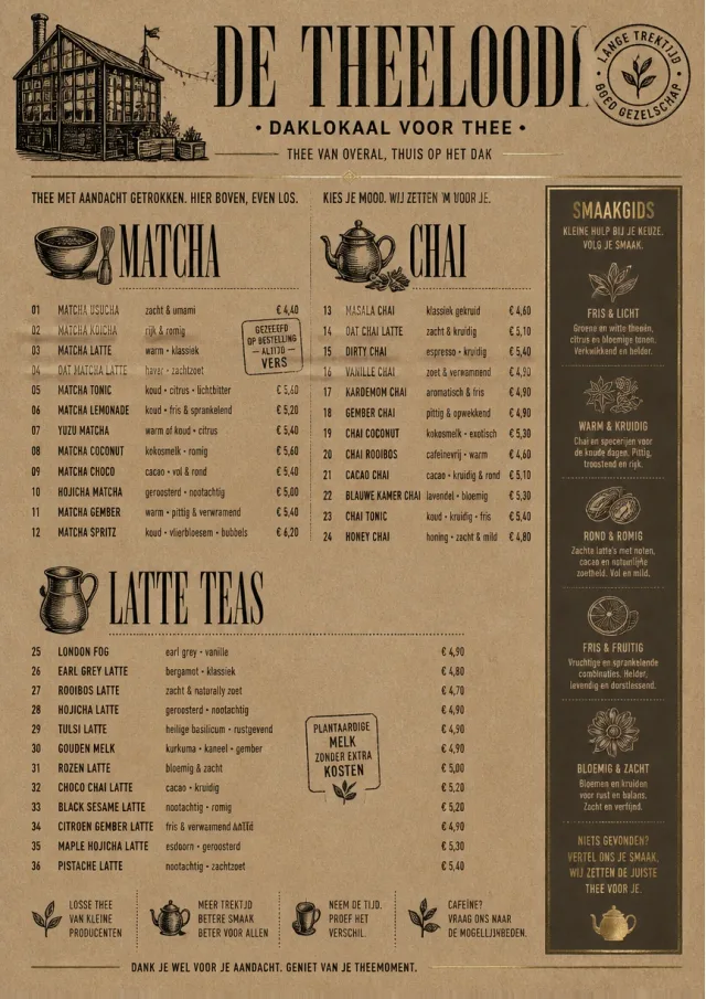 Heritage Taproom tea-menu menu template preview