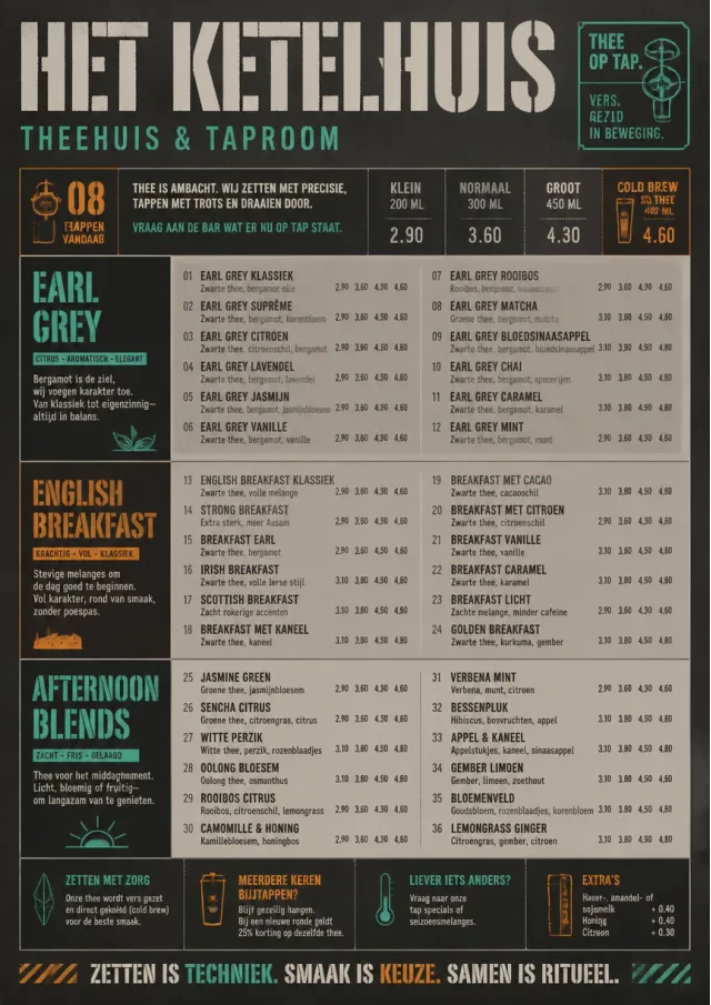 Industrial Craft tea-menu menu template preview