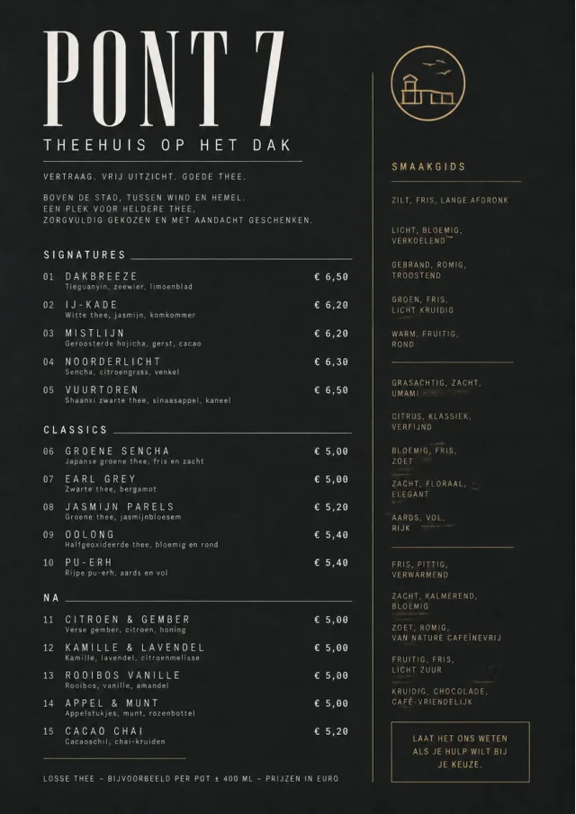 Mono Bar Minimal tea-menu menu template preview
