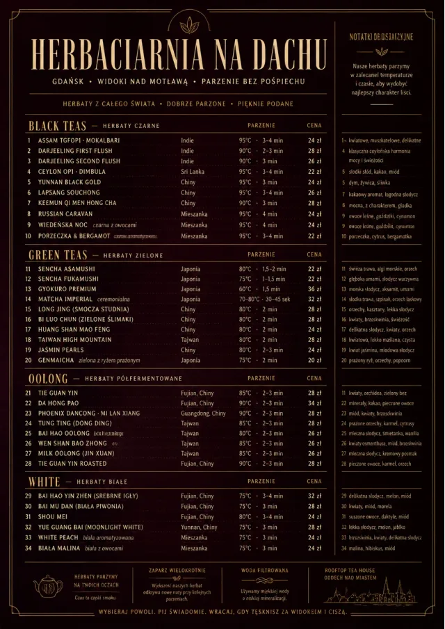 Editorial Cellar tea-menu menu template preview