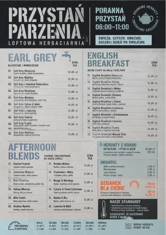 Industrial Craft tea-menu menu template preview