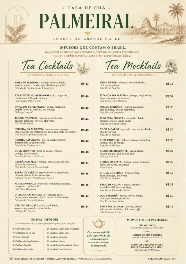 Luxury Hotel Lounge tea-menu menu template preview