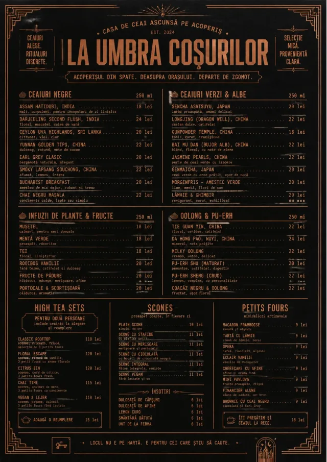 Speakeasy Spirits tea-menu menu template preview