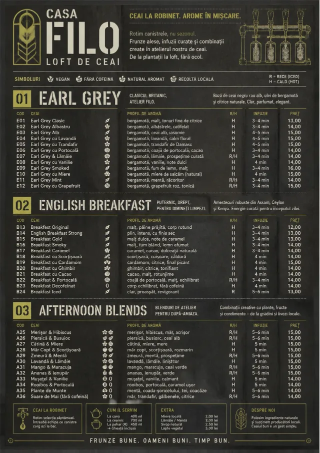 Industrial Craft tea-menu menu template preview