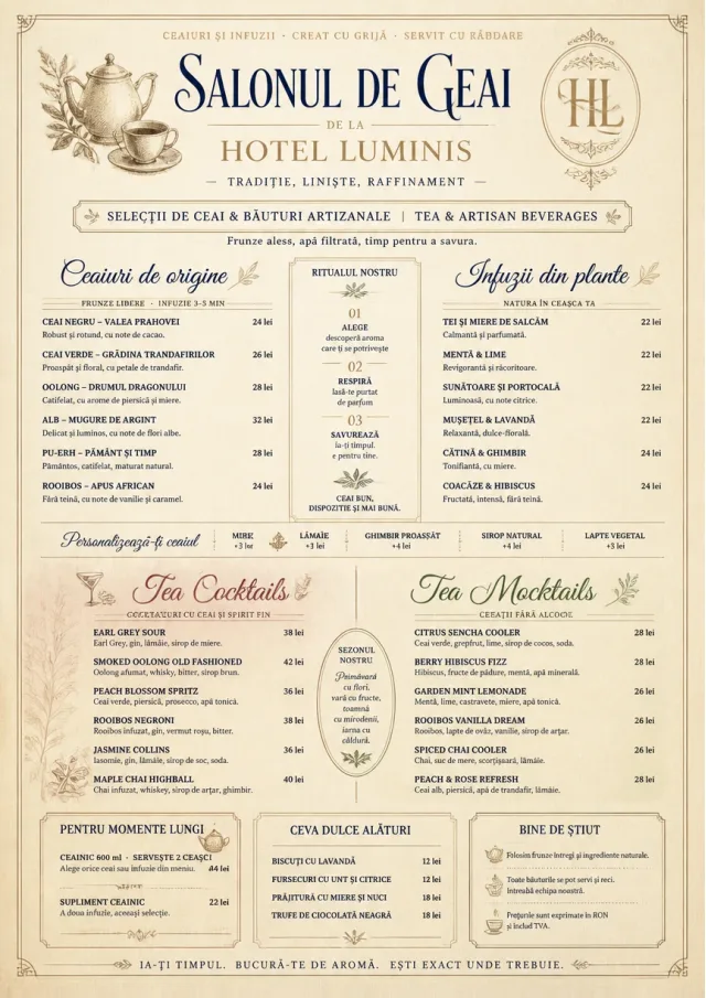 Luxury Hotel Lounge tea-menu menu template preview