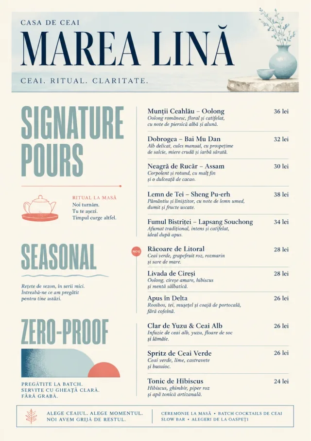 Boutique Pour Card tea-menu menu template preview