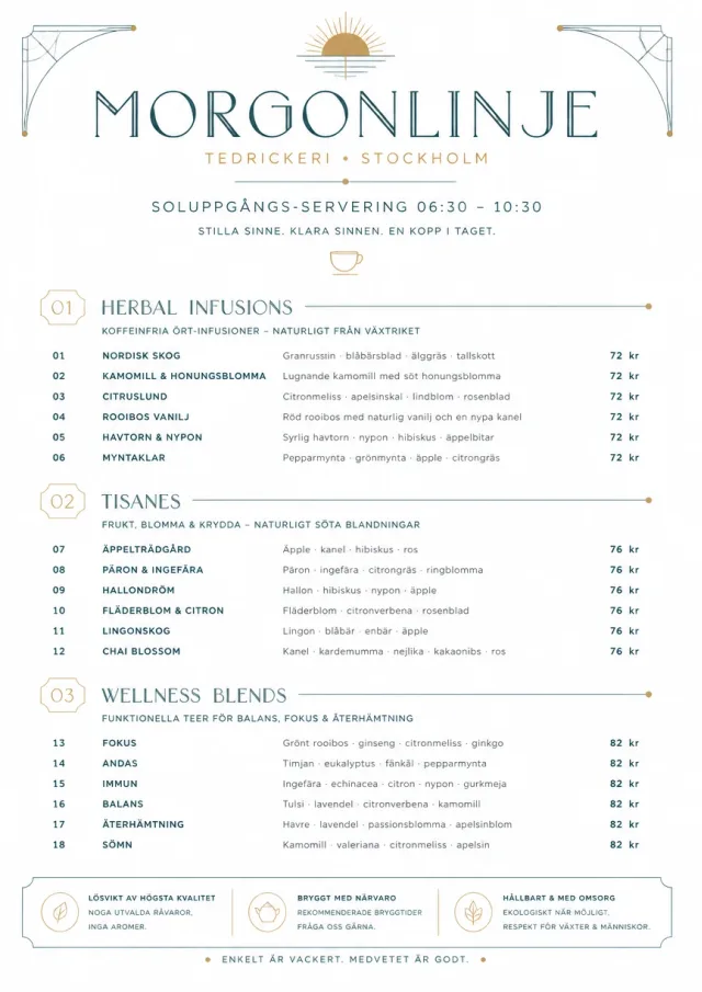 Modern Minimal Pour tea-menu menu template preview