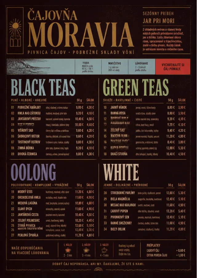Editorial Cellar tea-menu menu template preview