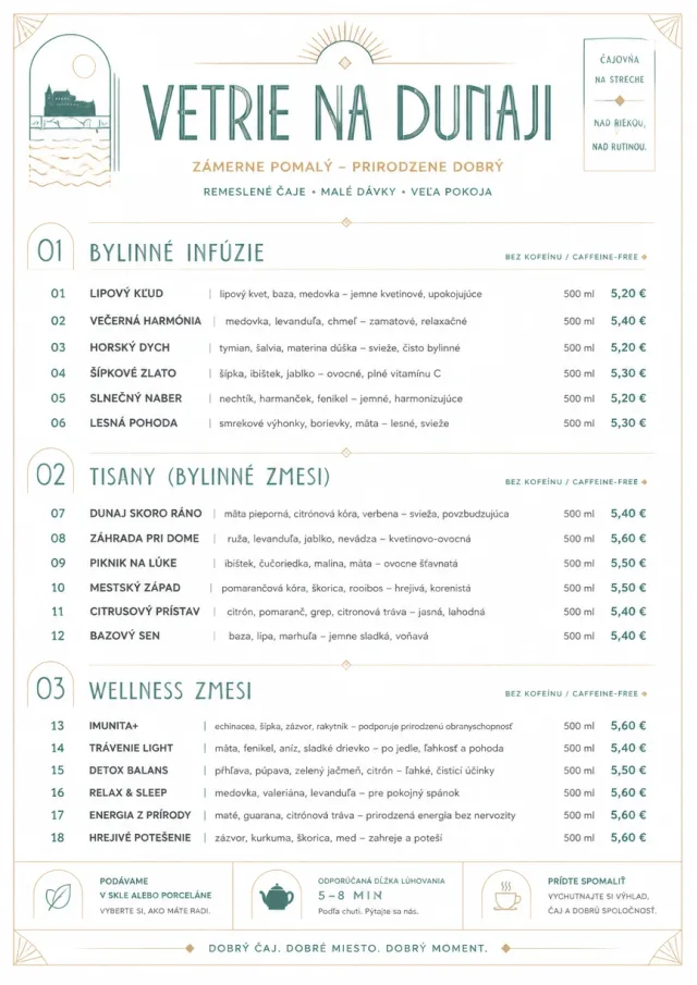 Modern Minimal Pour tea-menu menu template preview