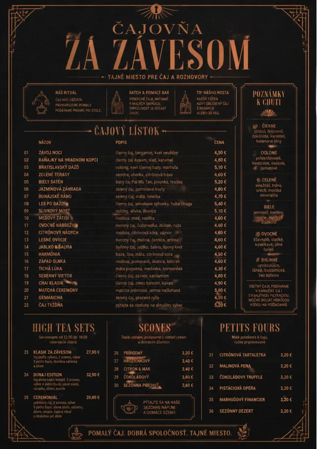 Speakeasy Spirits tea-menu menu template preview