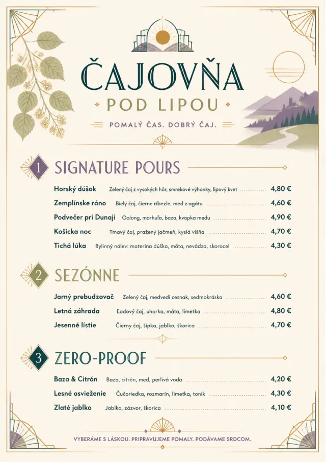 Boutique Pour Card tea-menu menu template preview