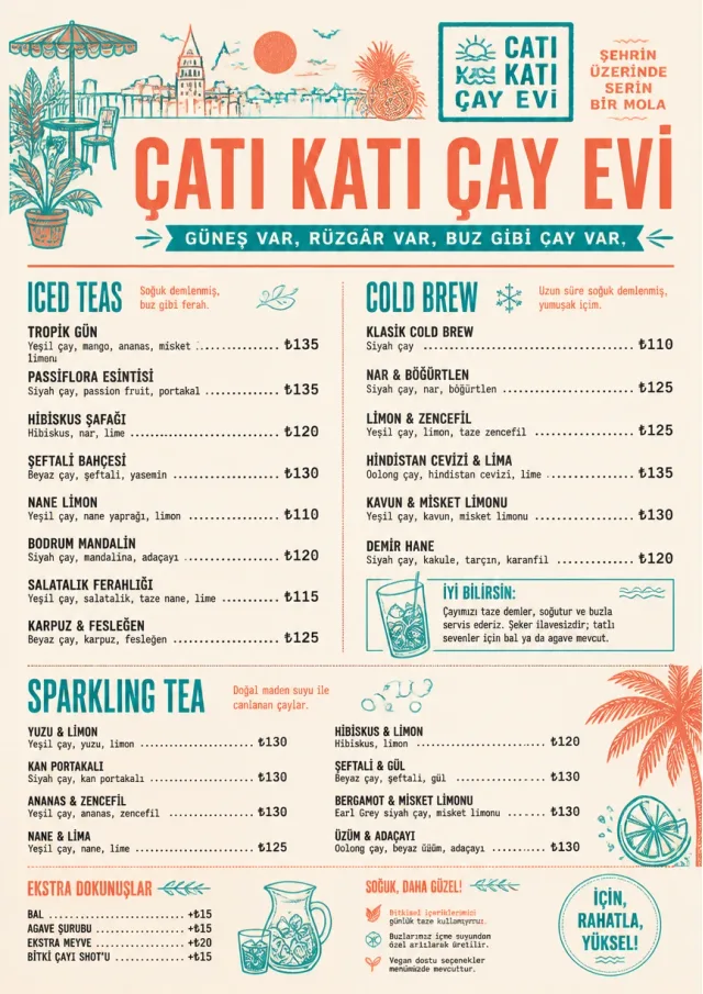 Tropical Refresh tea-menu menu template preview