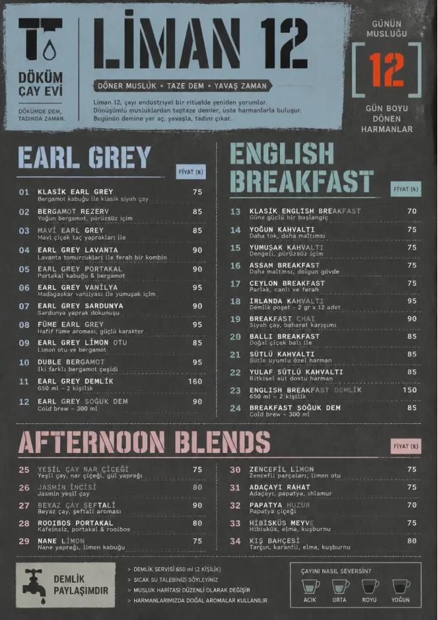Industrial Craft tea-menu menu template preview