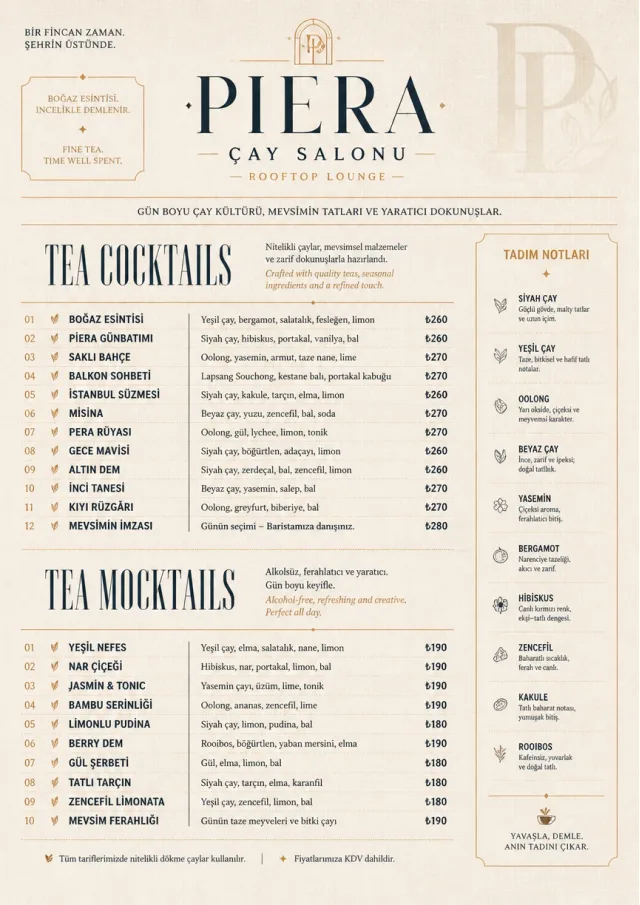 Luxury Hotel Lounge tea-menu menu template preview