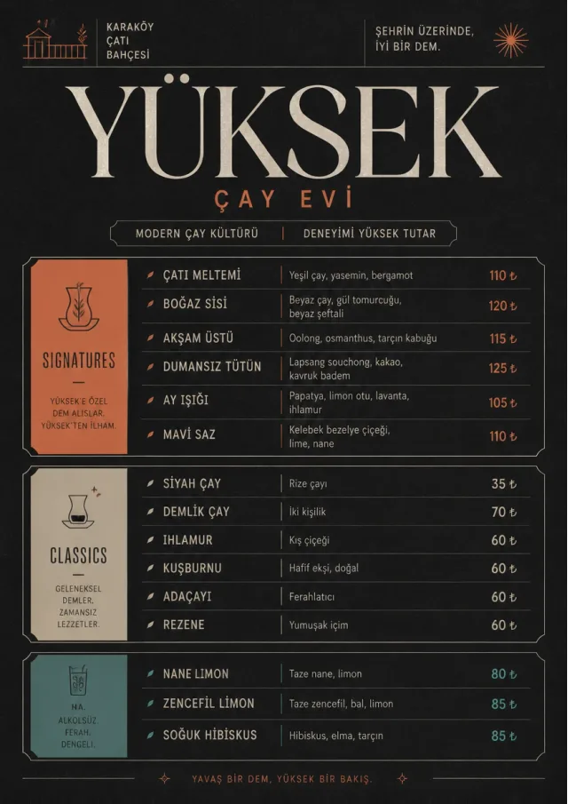 Mono Bar Minimal tea-menu menu template preview
