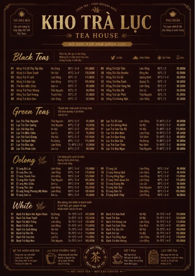 Editorial Cellar tea-menu menu template preview