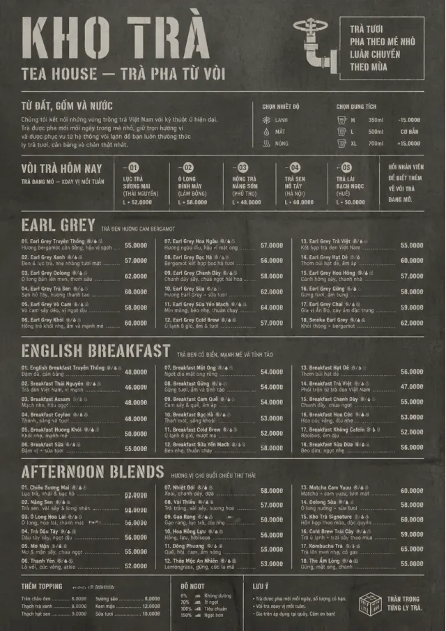Industrial Craft tea-menu menu template preview