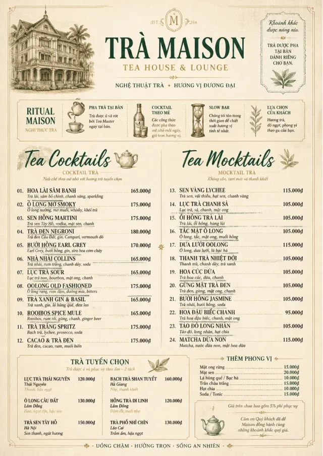 Luxury Hotel Lounge tea-menu menu template preview