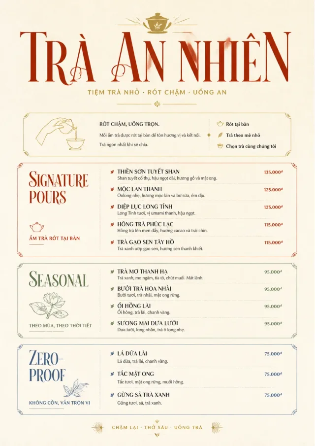 Boutique Pour Card tea-menu menu template preview