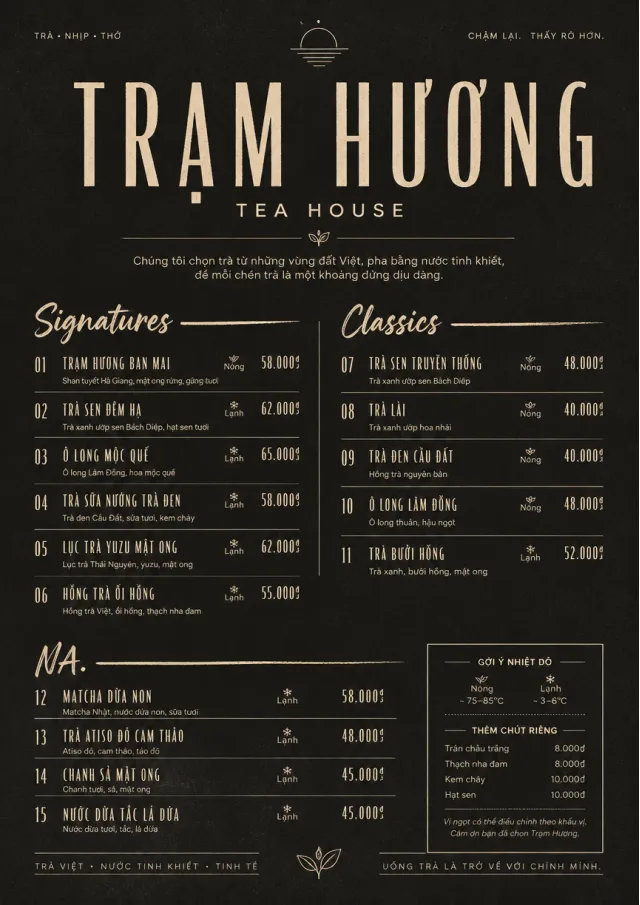 Mono Bar Minimal tea-menu menu template preview