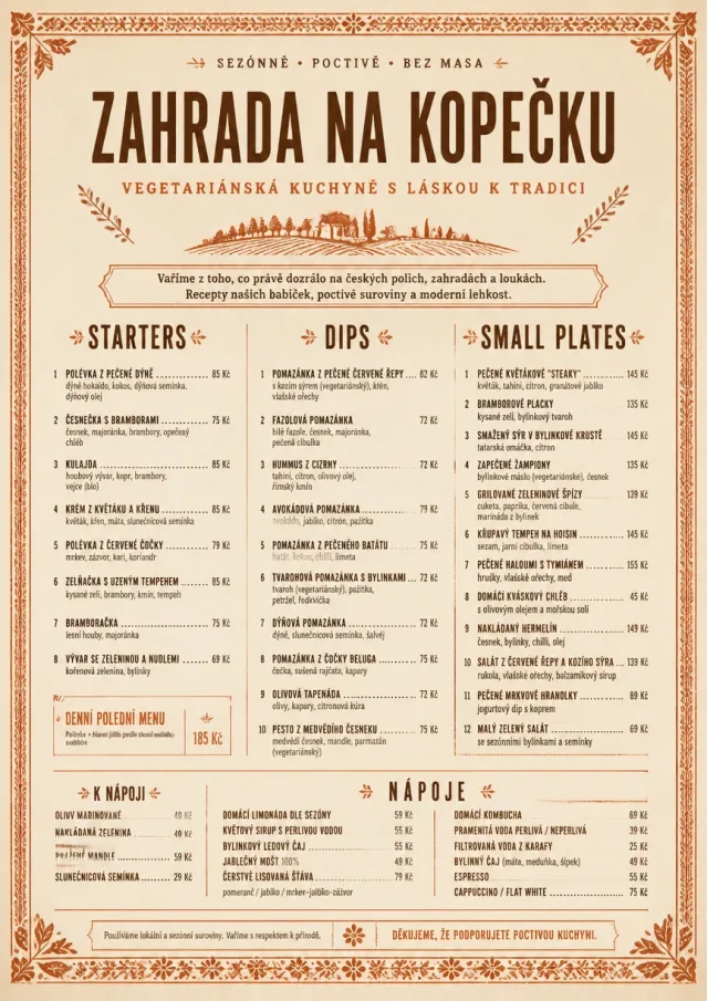 Heritage Tradition vegetarian-menu menu template preview