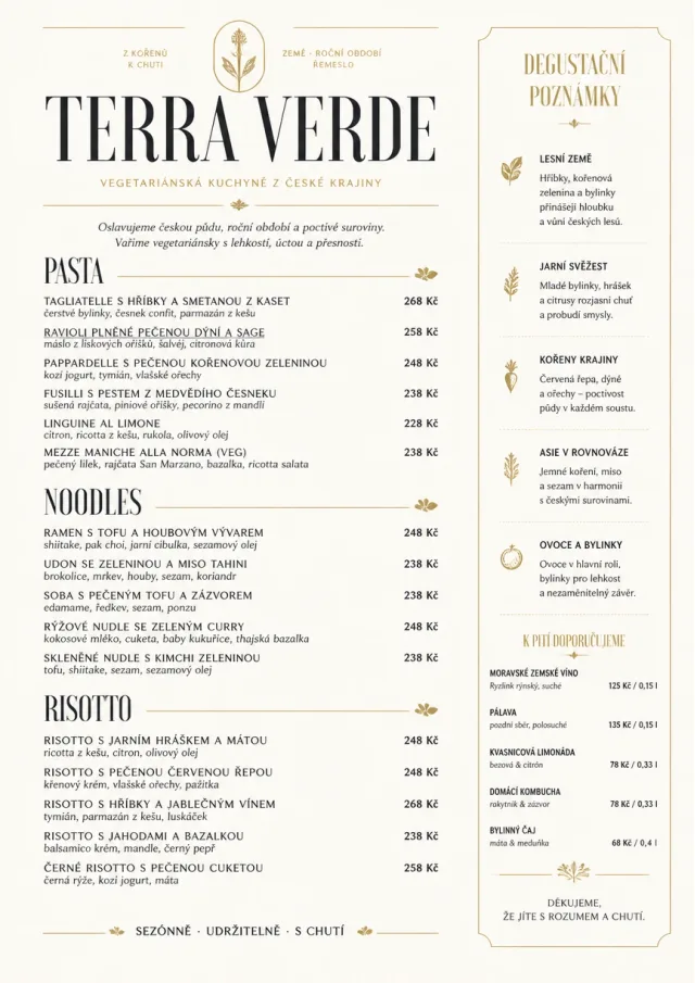 Fine Regional vegetarian-menu menu template preview
