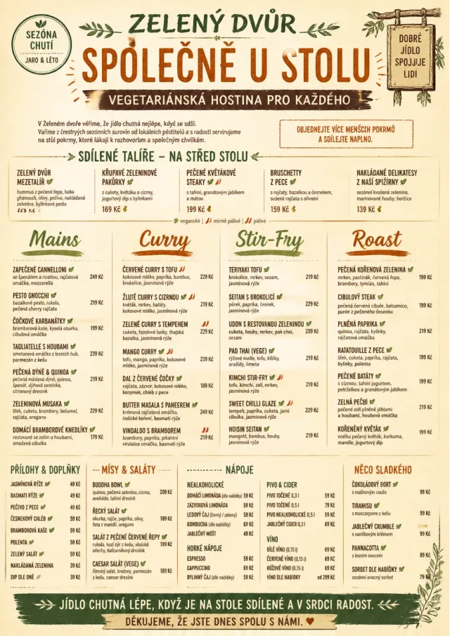 Family Style Feast vegetarian-menu menu template preview