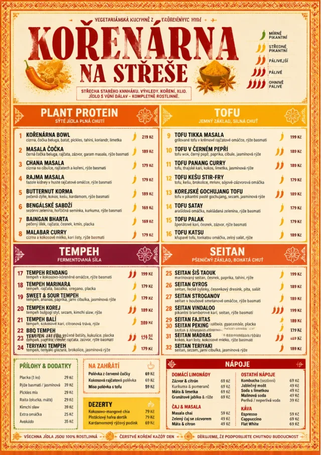 Spice Market Bold vegetarian-menu menu template preview