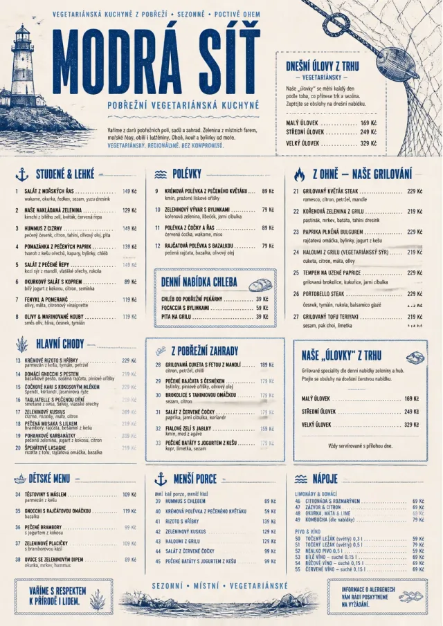 Coastal Regional vegetarian-menu menu template preview