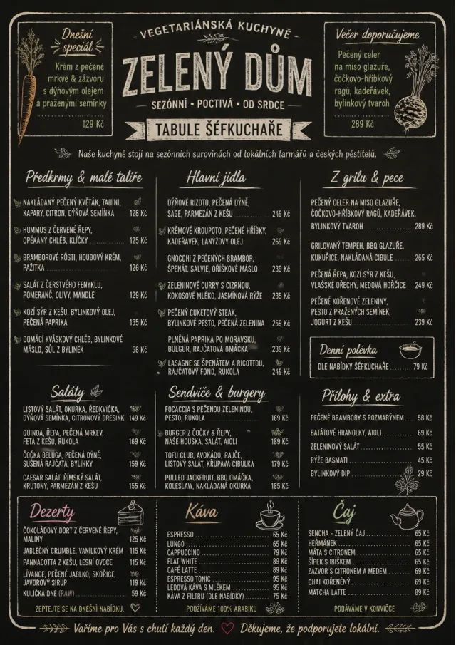 Chef Specials Board vegetarian-menu menu template preview