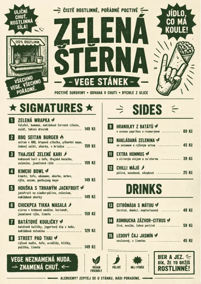 Street Stall Flyer vegetarian-menu menu template preview