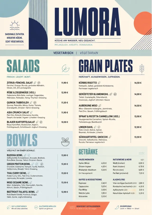 Modern Fusion vegetarian-menu menu template preview