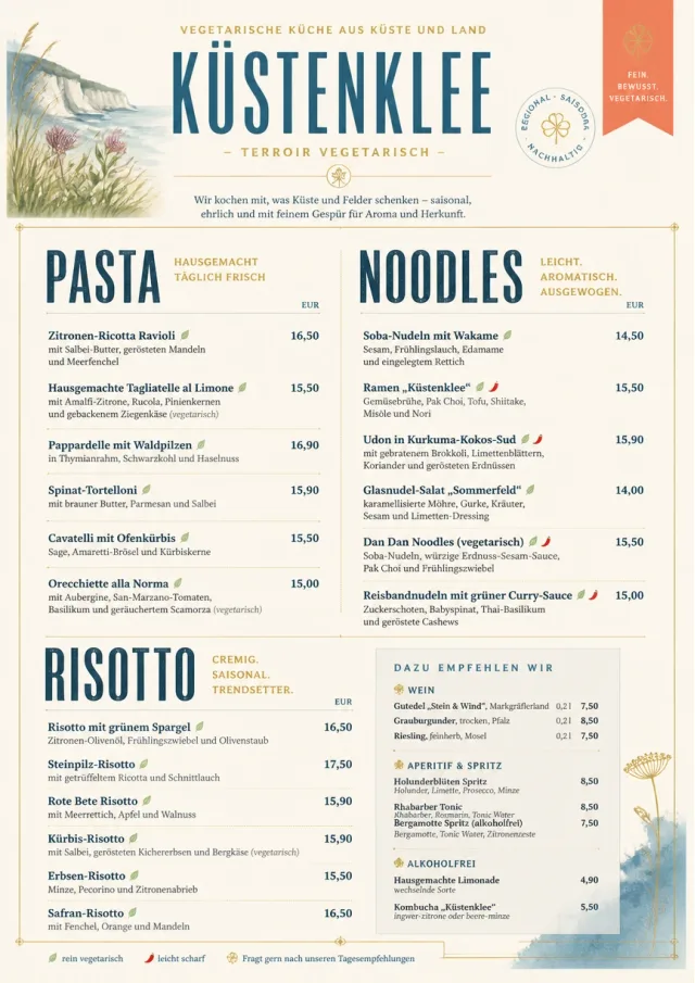 Fine Regional vegetarian-menu menu template preview