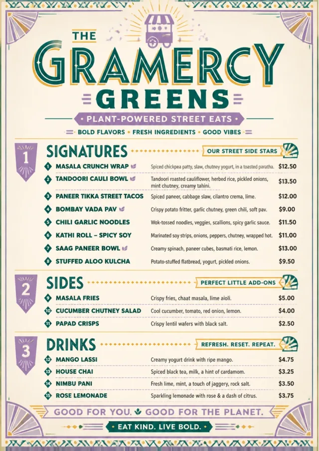 Street Stall Flyer vegetarian-menu menu template preview