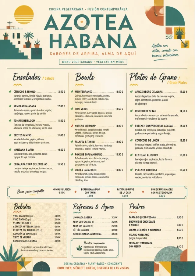 Modern Fusion vegetarian-menu menu template preview
