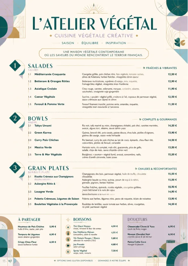 Modern Fusion vegetarian-menu menu template preview