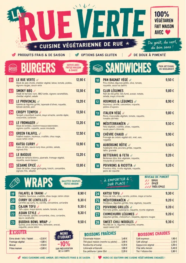 Street Stall Energy vegetarian-menu menu template preview
