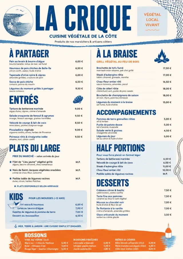 Coastal Regional vegetarian-menu menu template preview