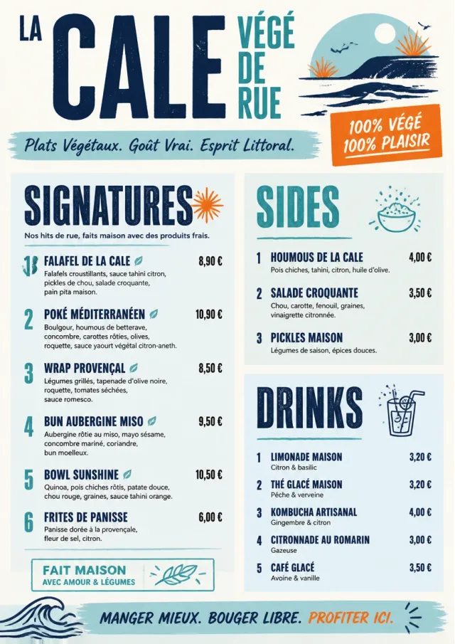 Street Stall Flyer vegetarian-menu menu template preview