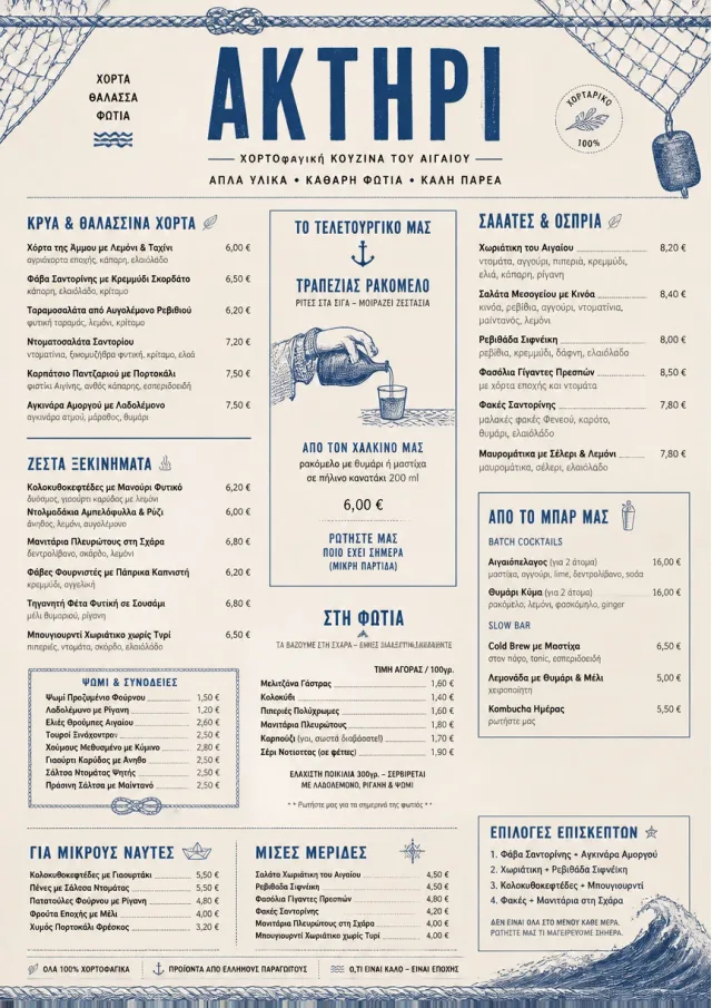 Coastal Regional vegetarian-menu menu template preview