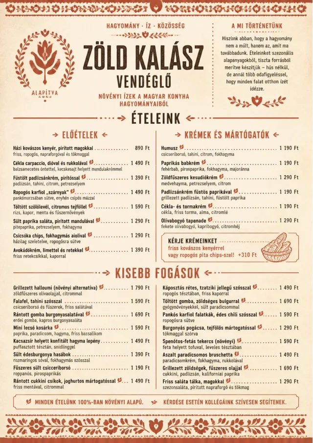 Heritage Tradition vegetarian-menu menu template preview